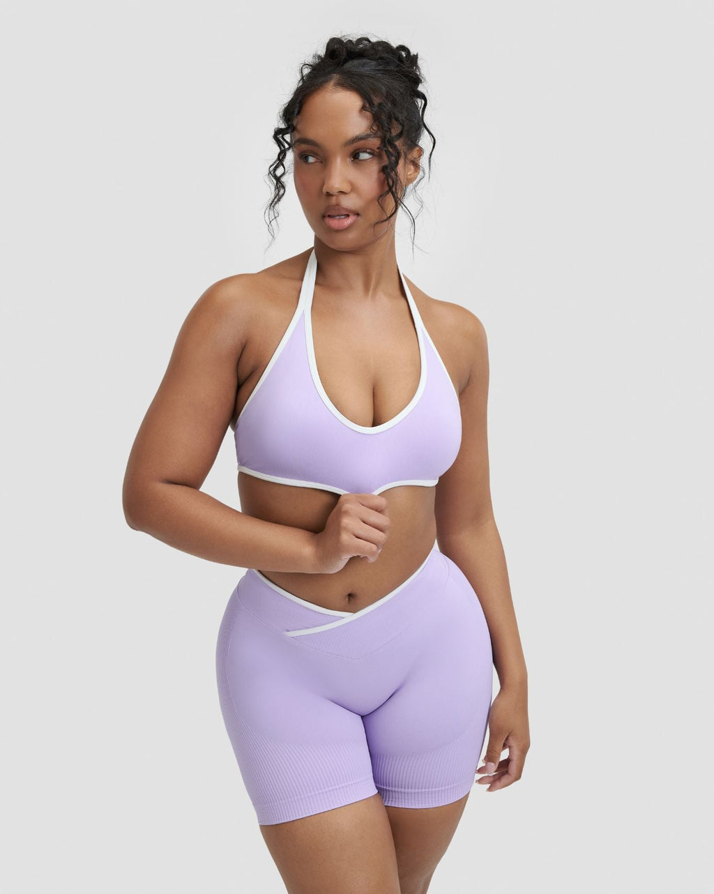 RiseFit Outline Halterneck Bra Lilac