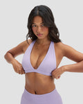Elevate™ Sculpting Seamless V-Neck Halter Bra | Lilac