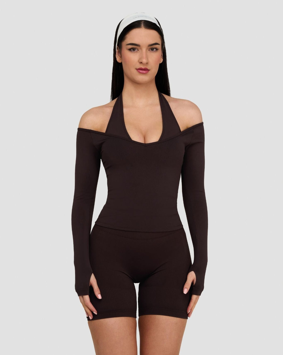 RiseFit Sculpting Seamless V-Neck Top Coffee