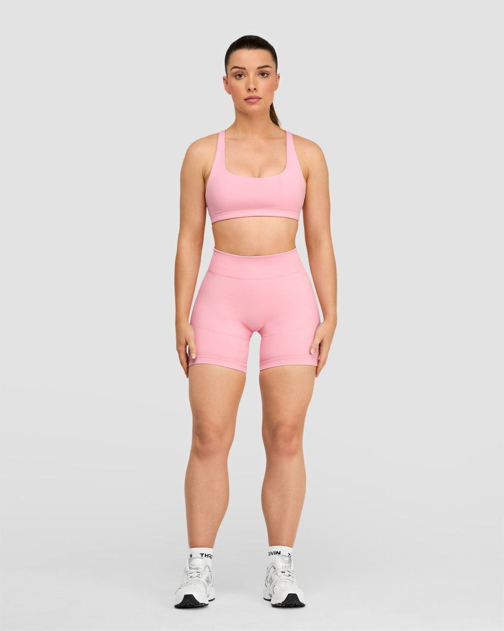 Elevate™ Sculpting Mid Waist Scrunch Shorts | Cotton Pink