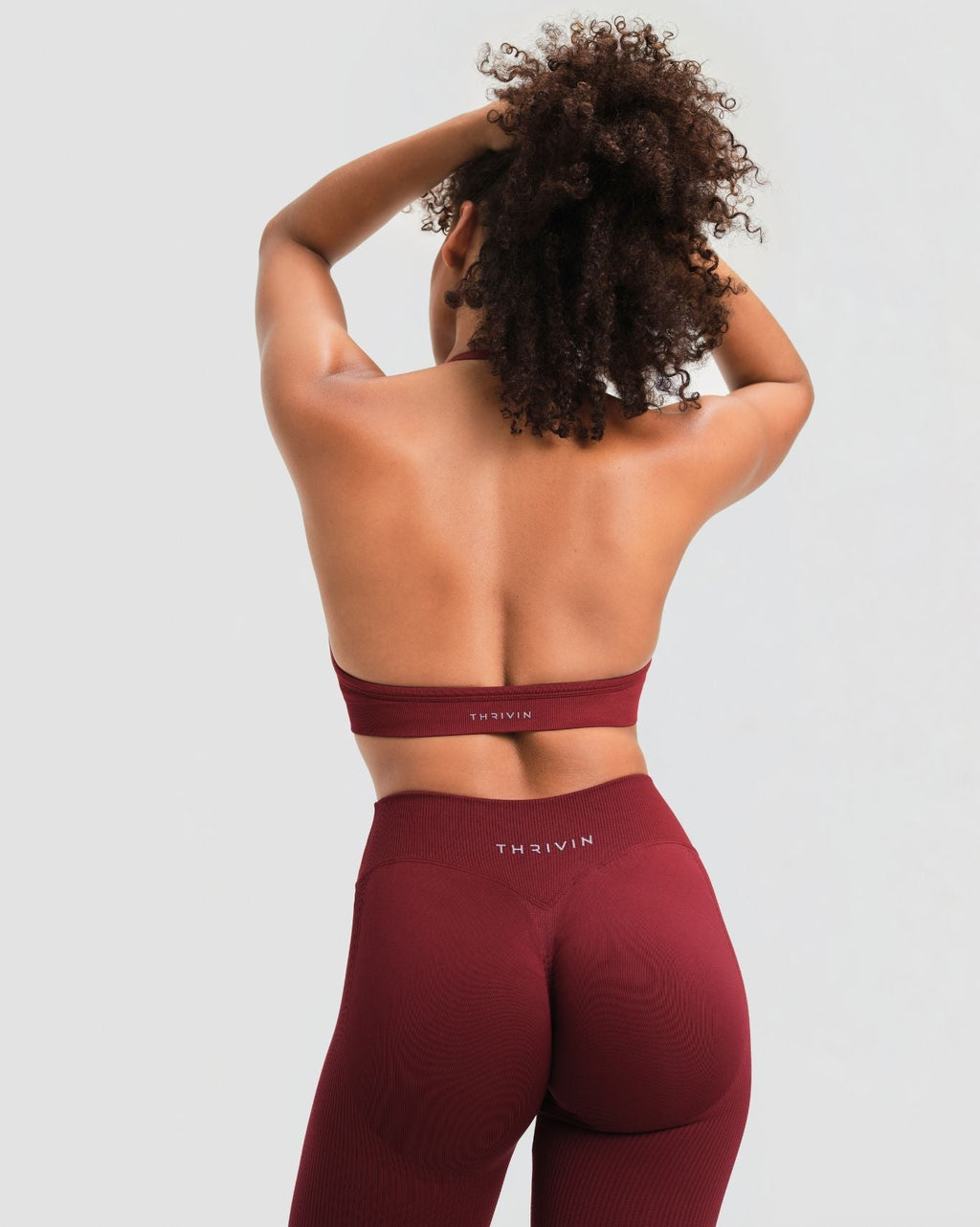 RiseFit Sculpting Seamless Adjustable Halter Bra Fine Wine