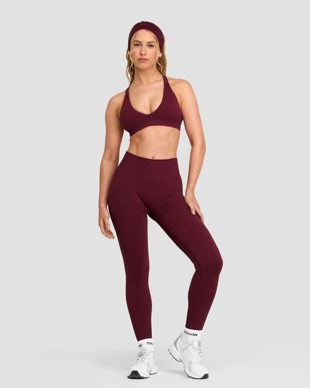RiseFit Sculpting Mid Waist Scrunch Leggings Merlot