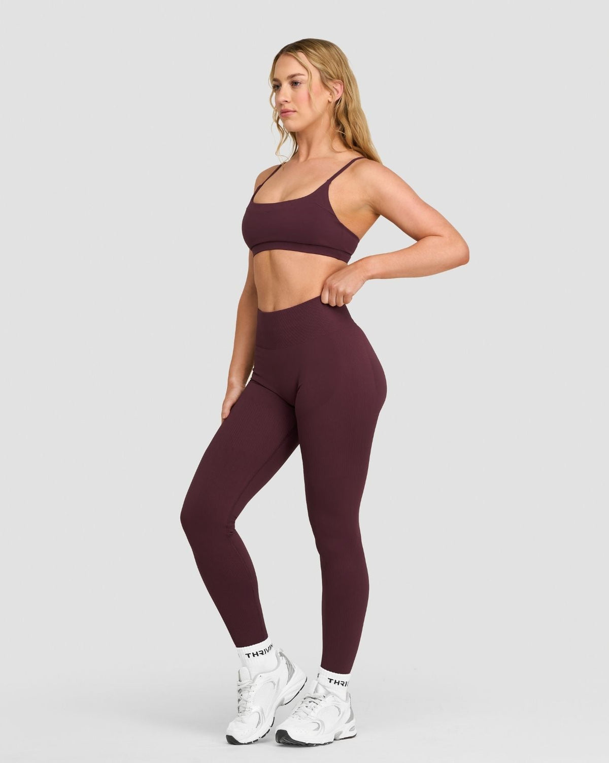 RiseFit Sculpting High Waist Scrunch Leggings Dark Mauve
