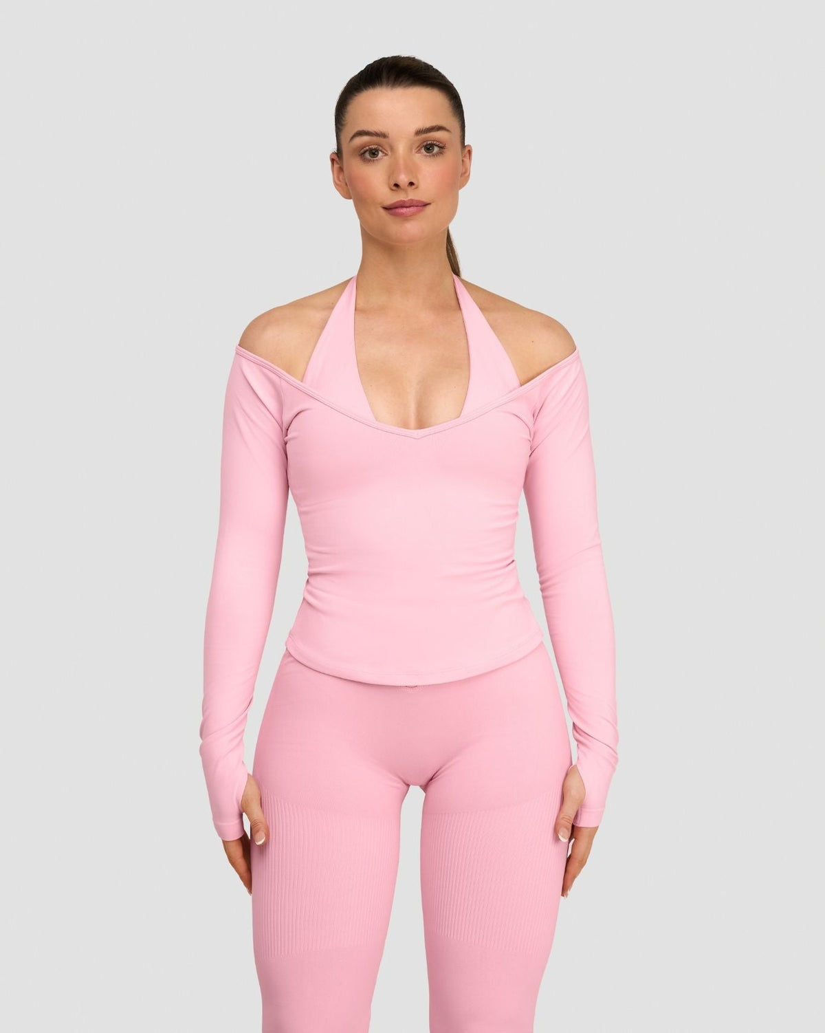 Elevate™ Sculpting Seamless V-Neck Top | Cotton Pink