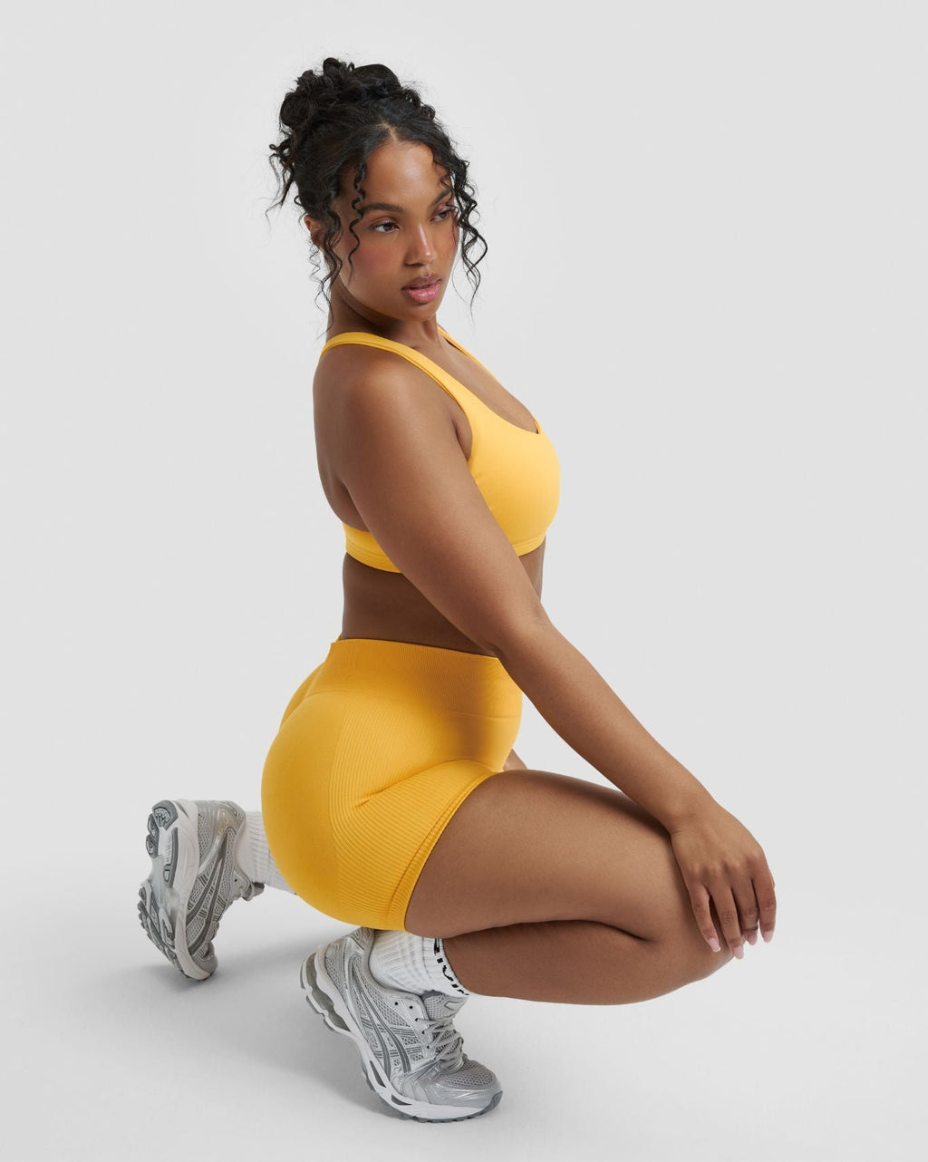 RiseFit Sculpting Mid Waist Scrunch Shorter Shorts Banana