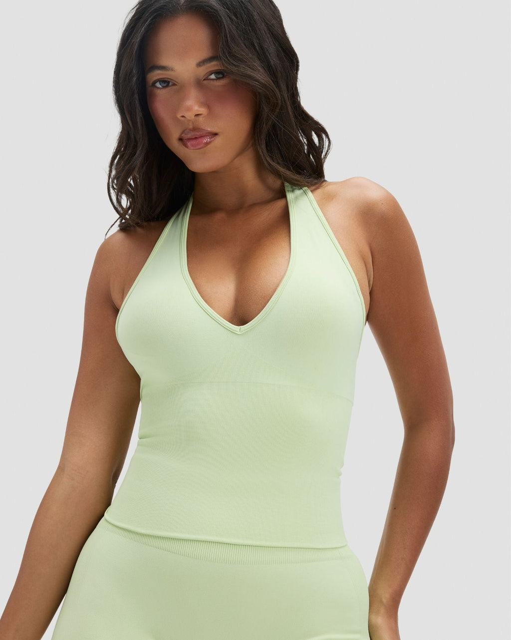 Elevate™ Sculpting Seamless Halterneck Top | Pistachio Green