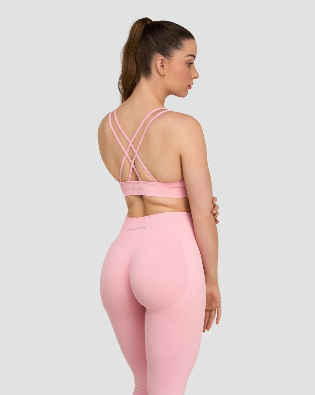 RiseFit Sculpting Seamless High Apex Bra Cotton Pink