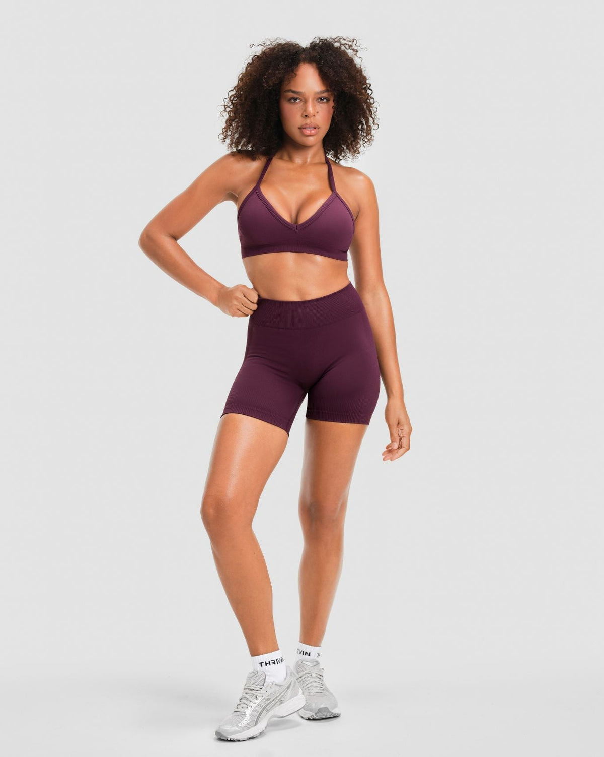 Elevate™ Sculpting Mid Waist Scrunch Shorter Shorts | Winter Plum