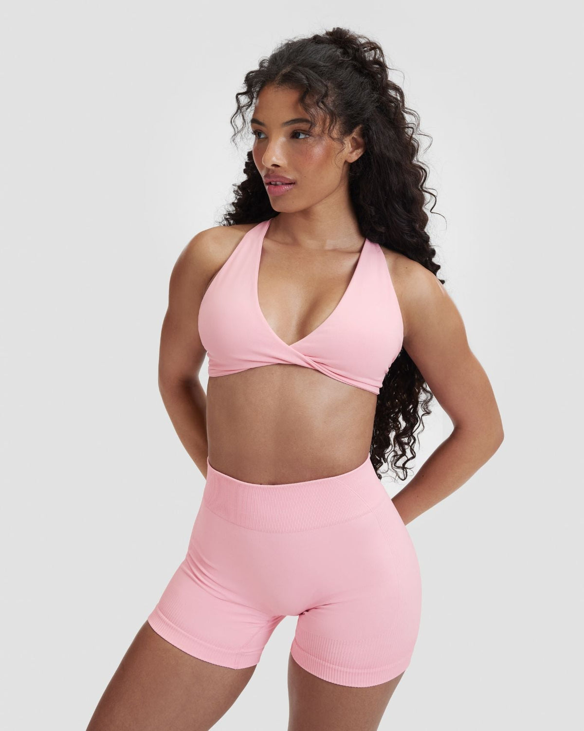 RiseFit Sculpting Seamless Twisted Bra Cotton Pink