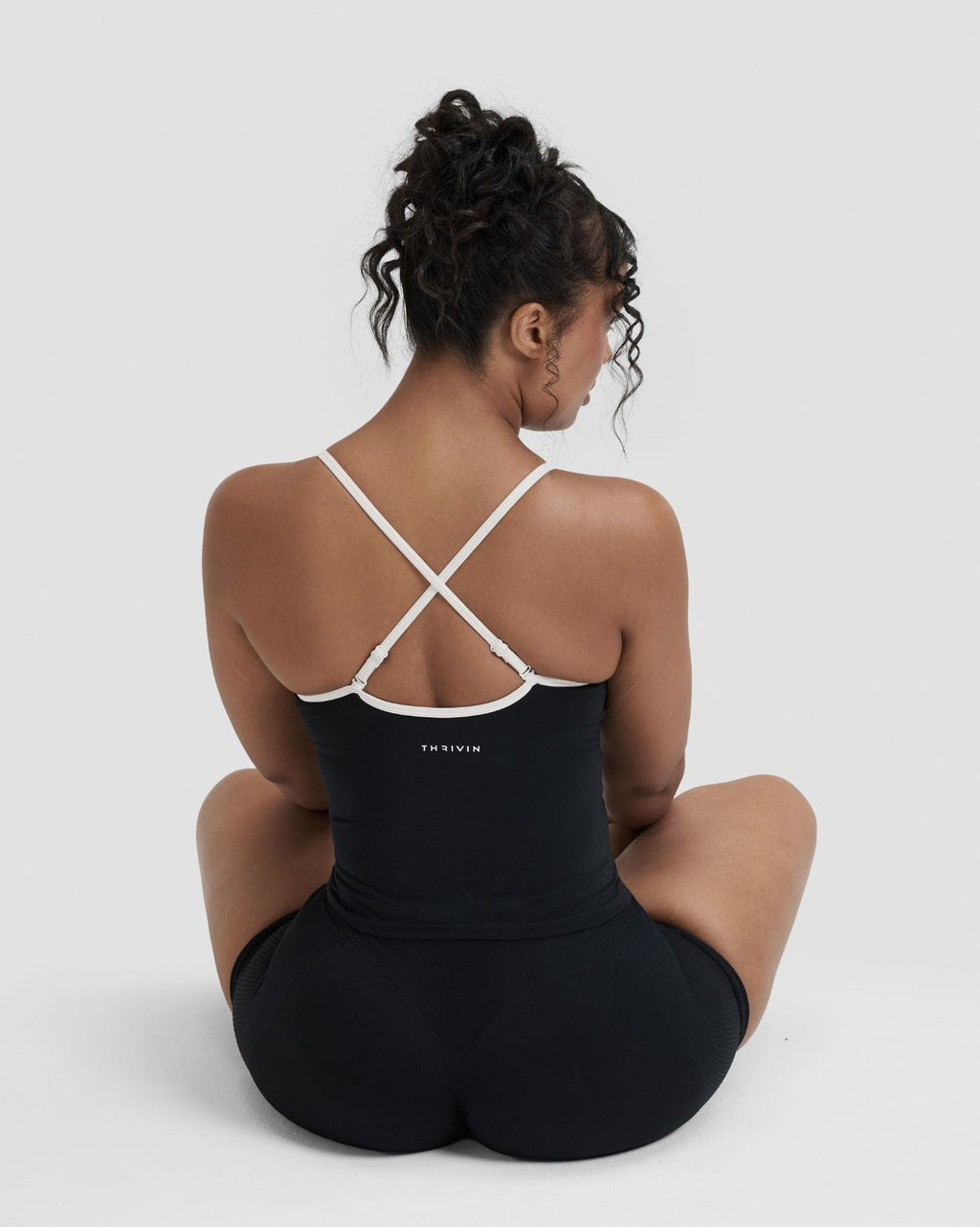 RiseFit Outline Cross Back Tank Top Night Black