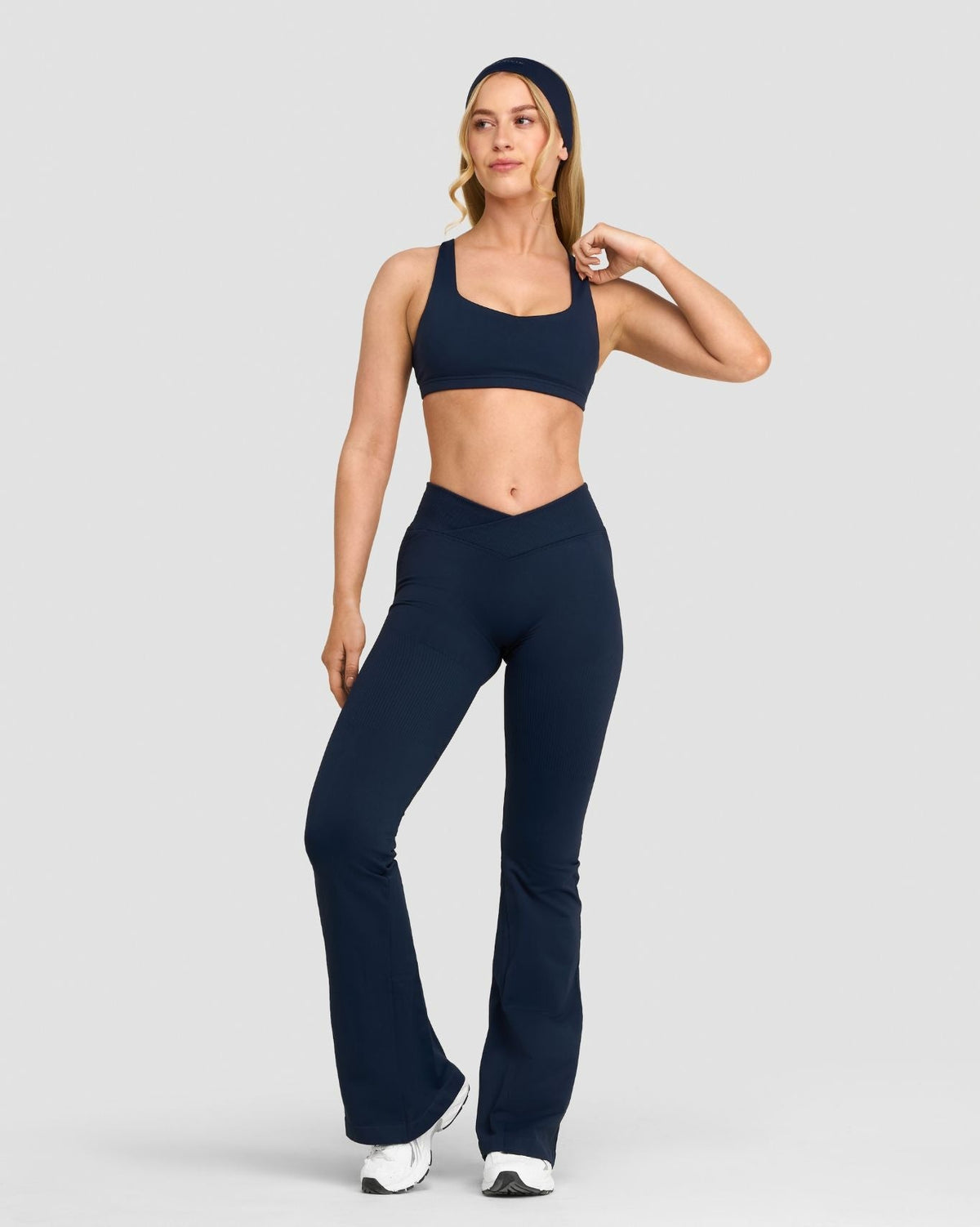 RiseFit Sculpting Mid V-Waist Flare Leggings Midnight Navy