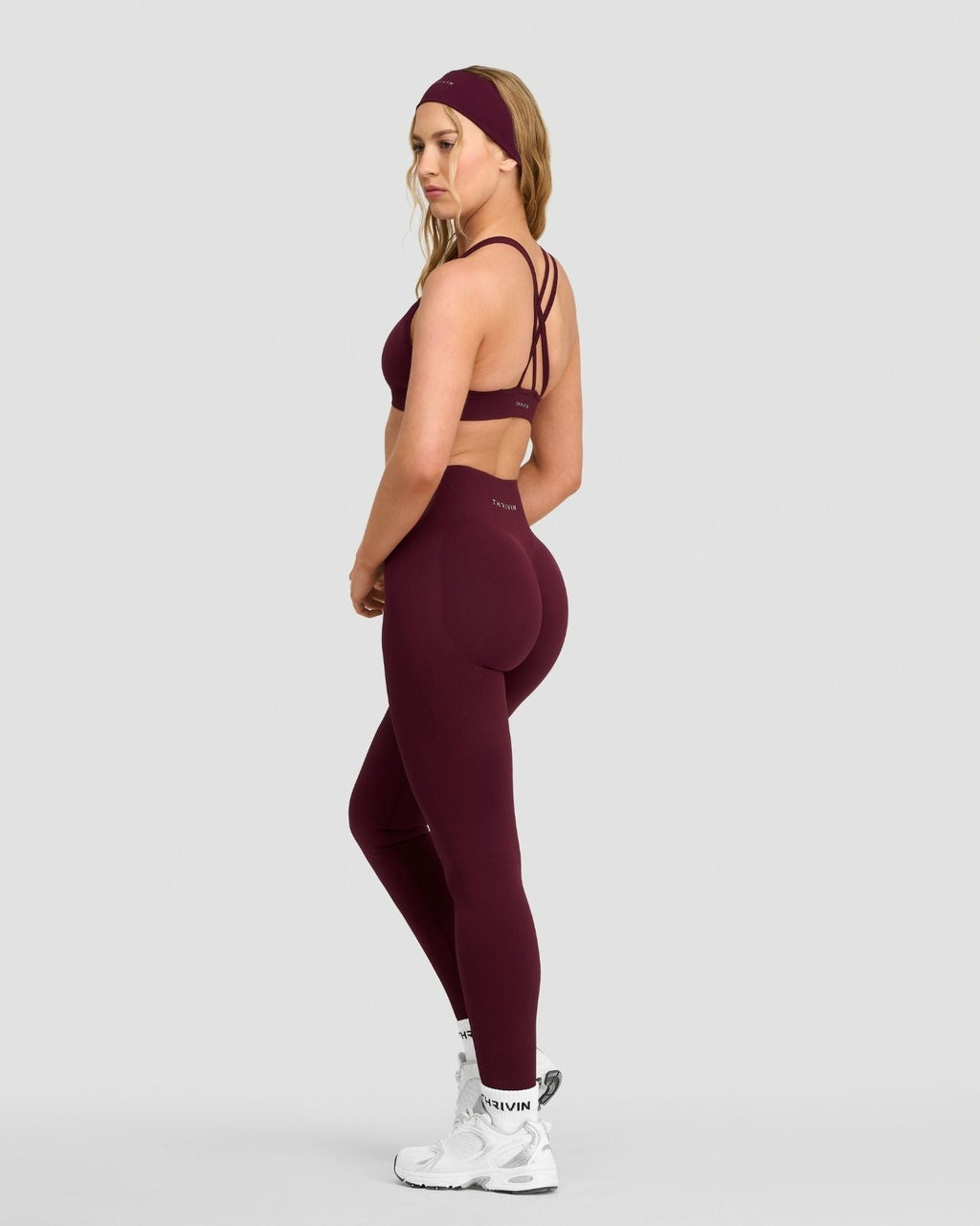 RiseFit Sculpting High Waist Scrunch Leggings Merlot