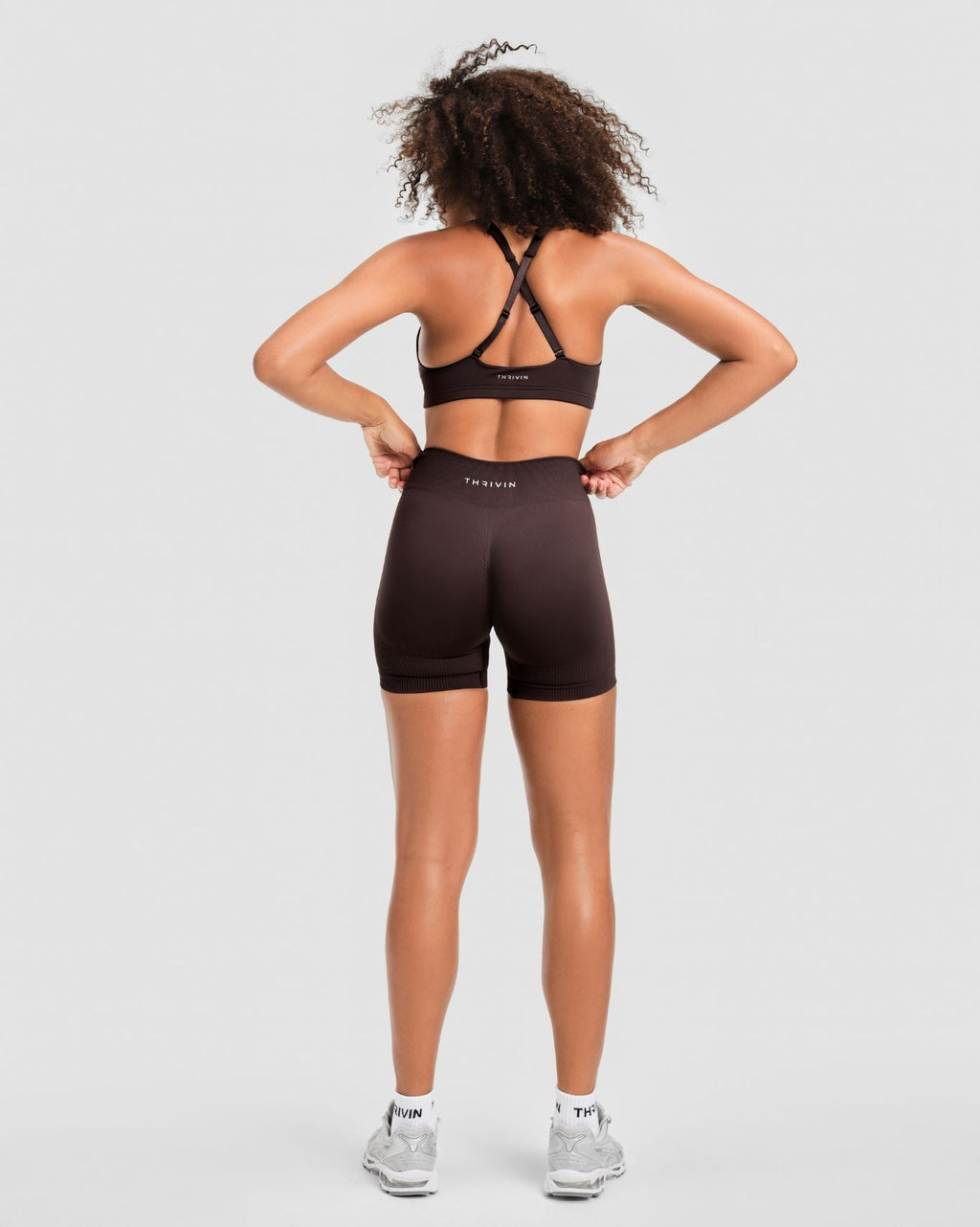 Elevate™ Sculpting Mid Waist Scrunch Shorter Shorts | Coffee