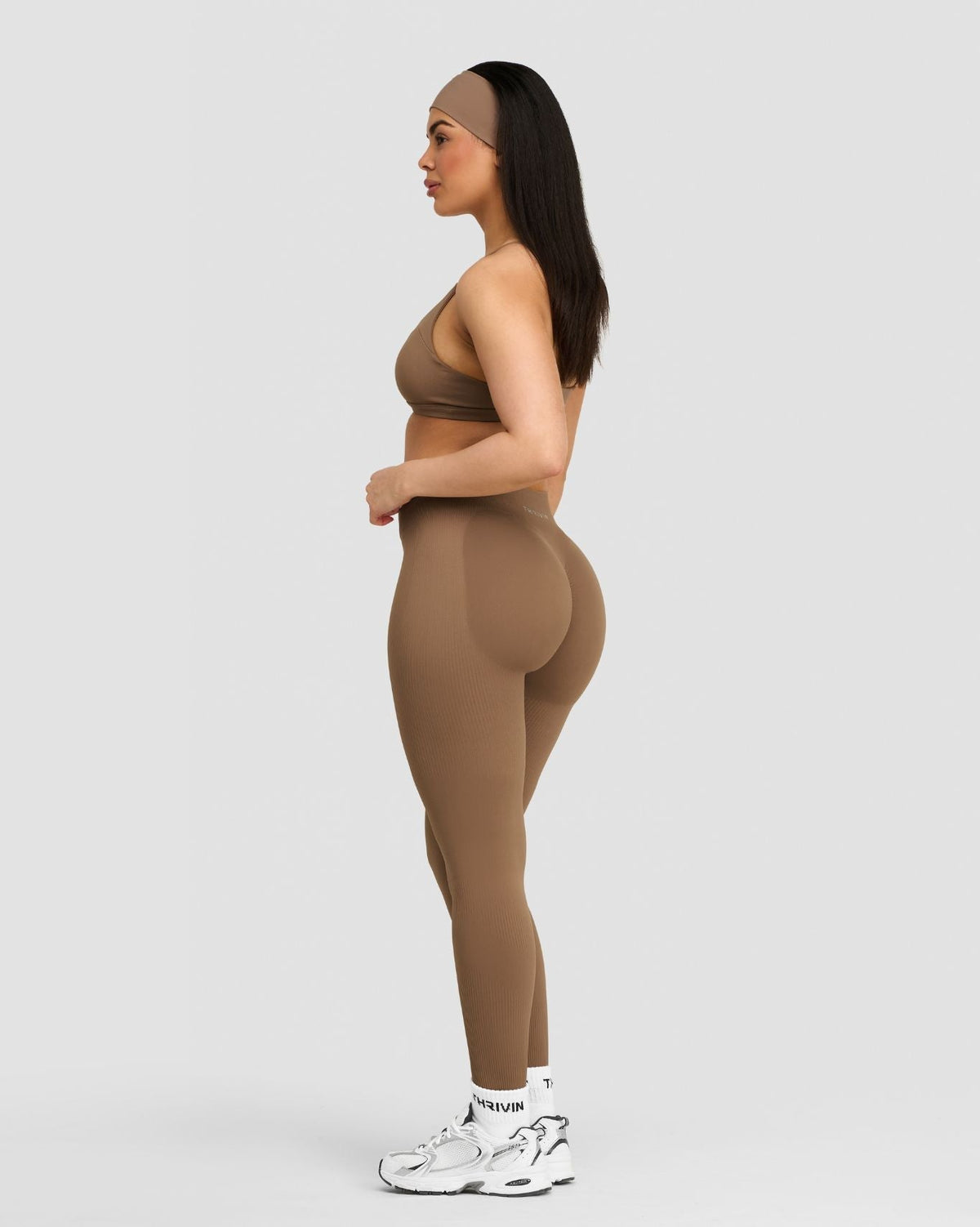 RiseFit Sculpting Mid Waist Scrunch Leggings Toffee