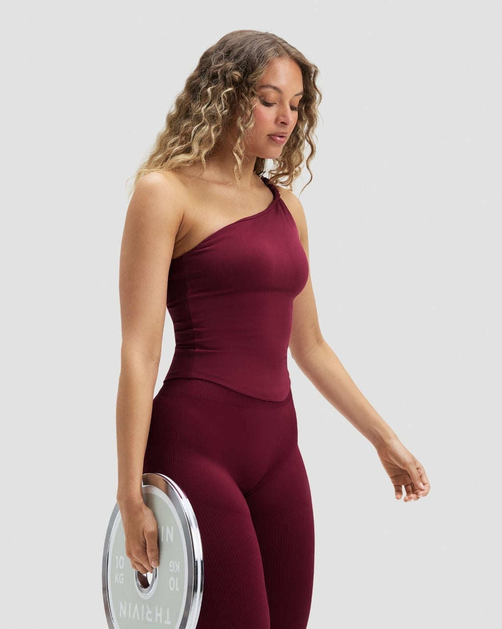RiseFit Sculpting Asymmetric Twist Top Cherry Berry