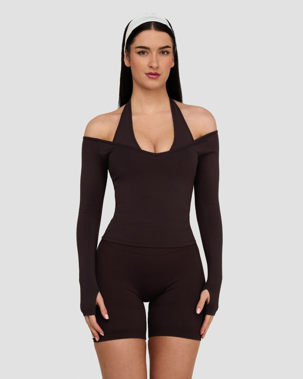 Elevate™ Sculpting Seamless V-Neck Top | Coffee