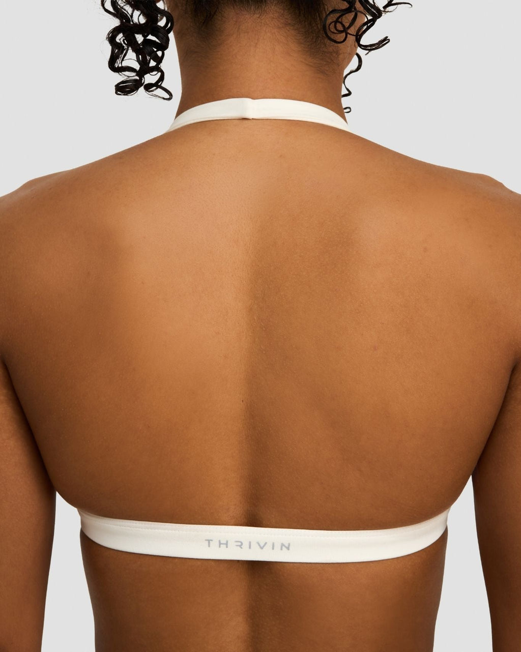 RiseFit Sculpting Seamless V-Neck Halter Bra Cream