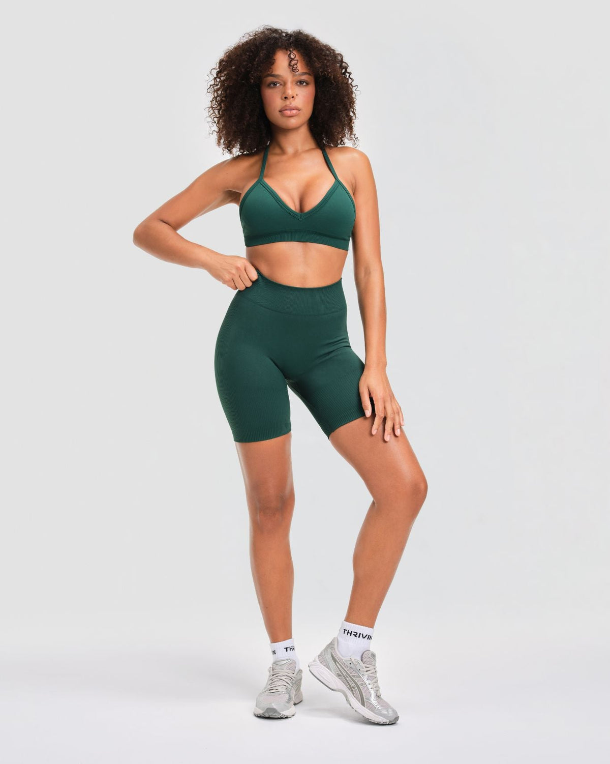Elevate™ Sculpting Seamless Adjustable Halter Bra | Pine Green