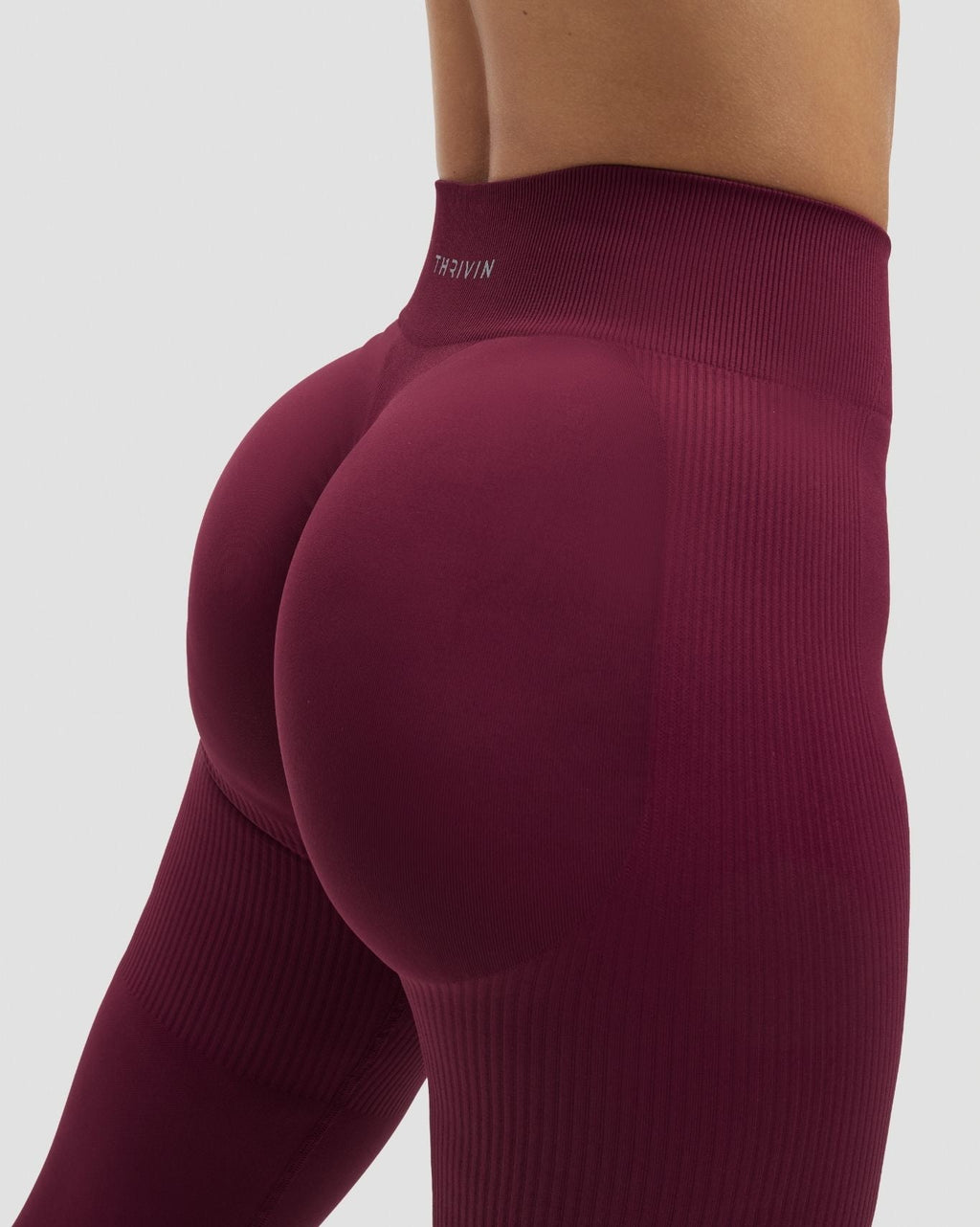 RiseFit Sculpting Mid Waist Scrunch Leggings Cherry Berry