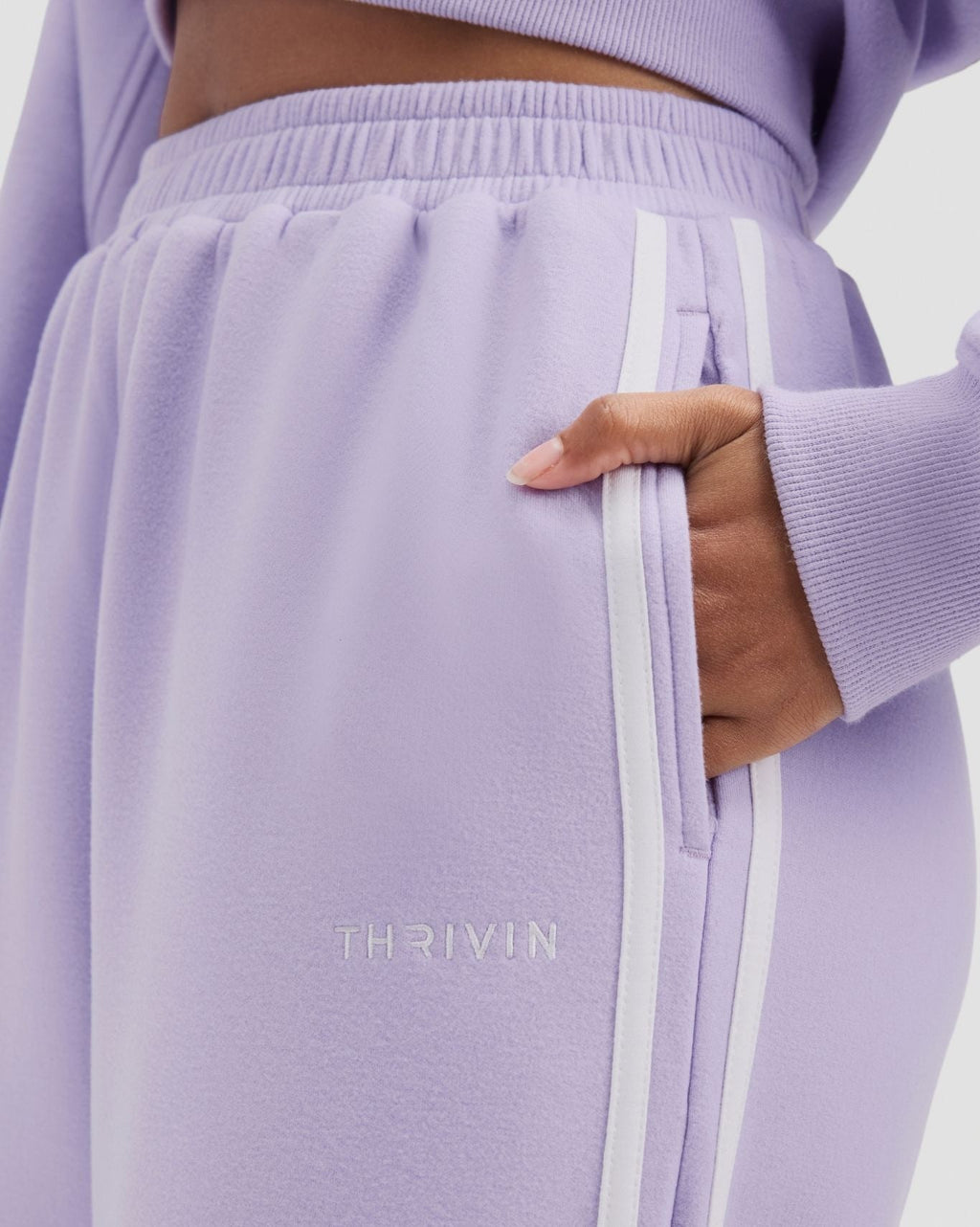 Essential Jersey Stripe Joggers Lilac