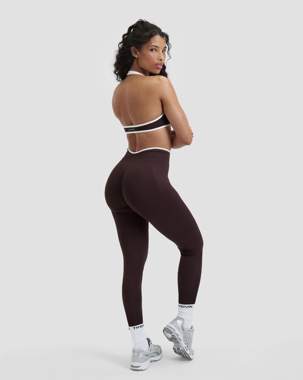 RiseFit Outline Halterneck Bra Coffee