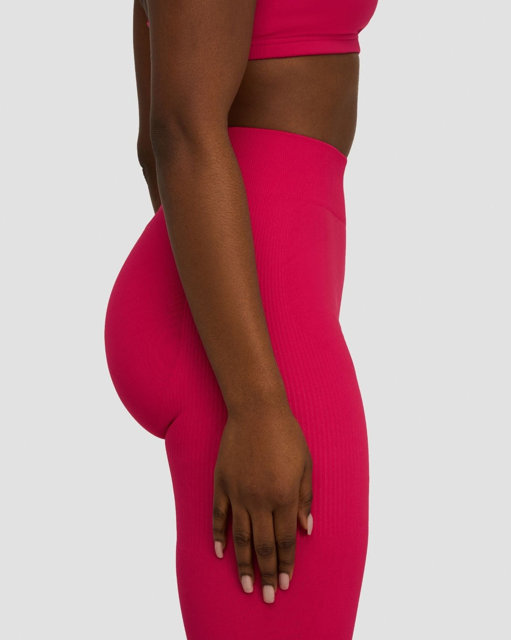 RiseFit Sculpting Mid Waist Scrunch Leggings Strawberry