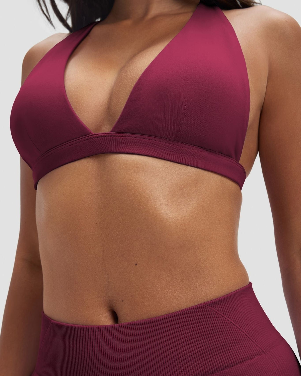 Elevate™ Sculpting Seamless V-Neck Halter Bra | Cherry Berry