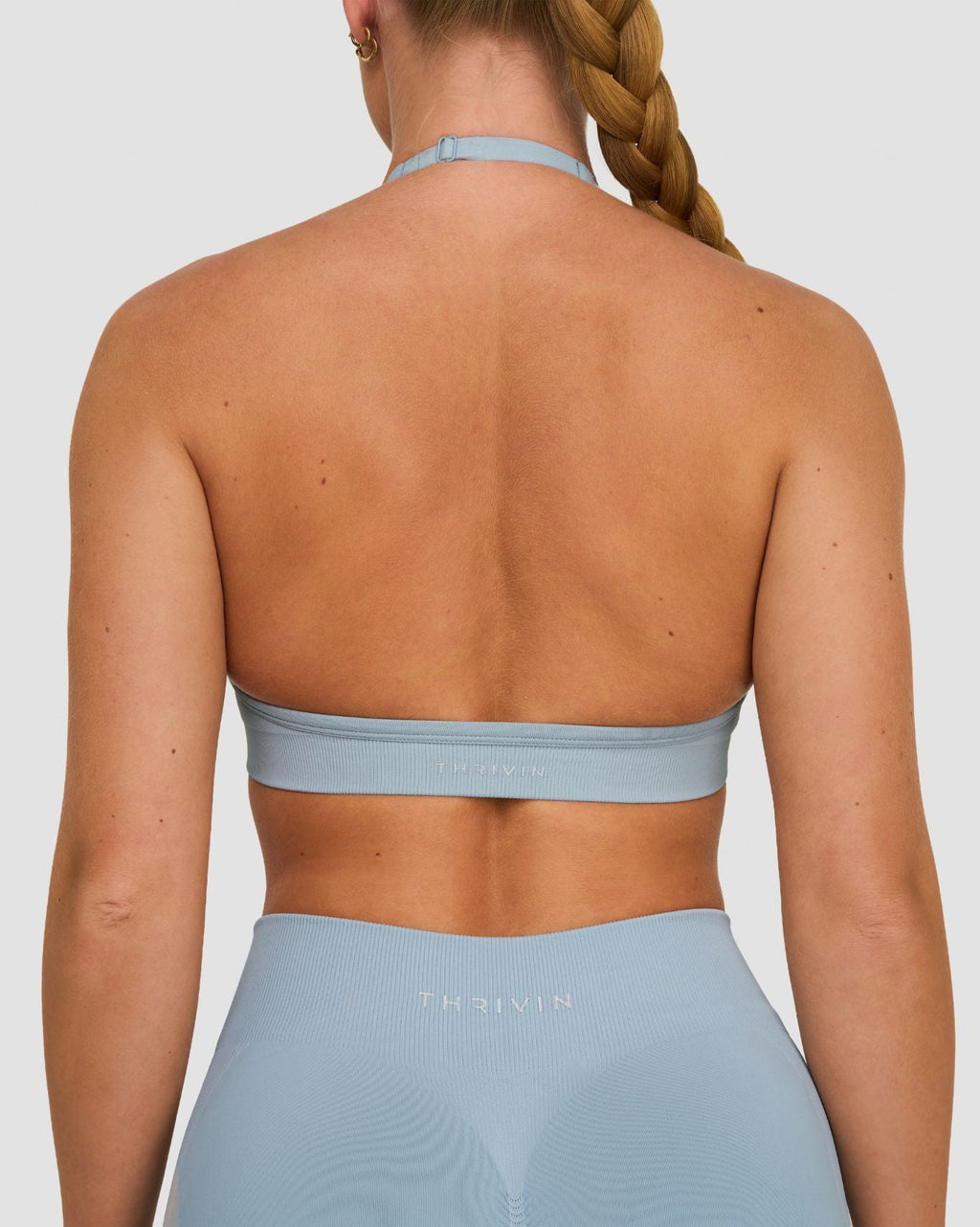 Elevate™ Sculpting Seamless Adjustable Halter Bra | Blue Haze