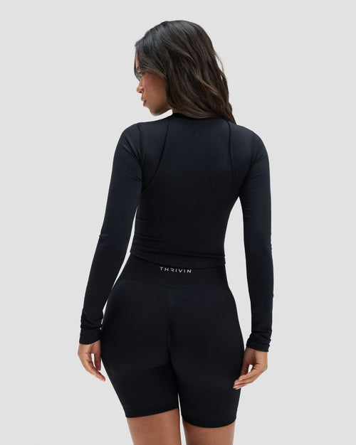 Elevate™ Compression Long Sleeve Top | Night Black