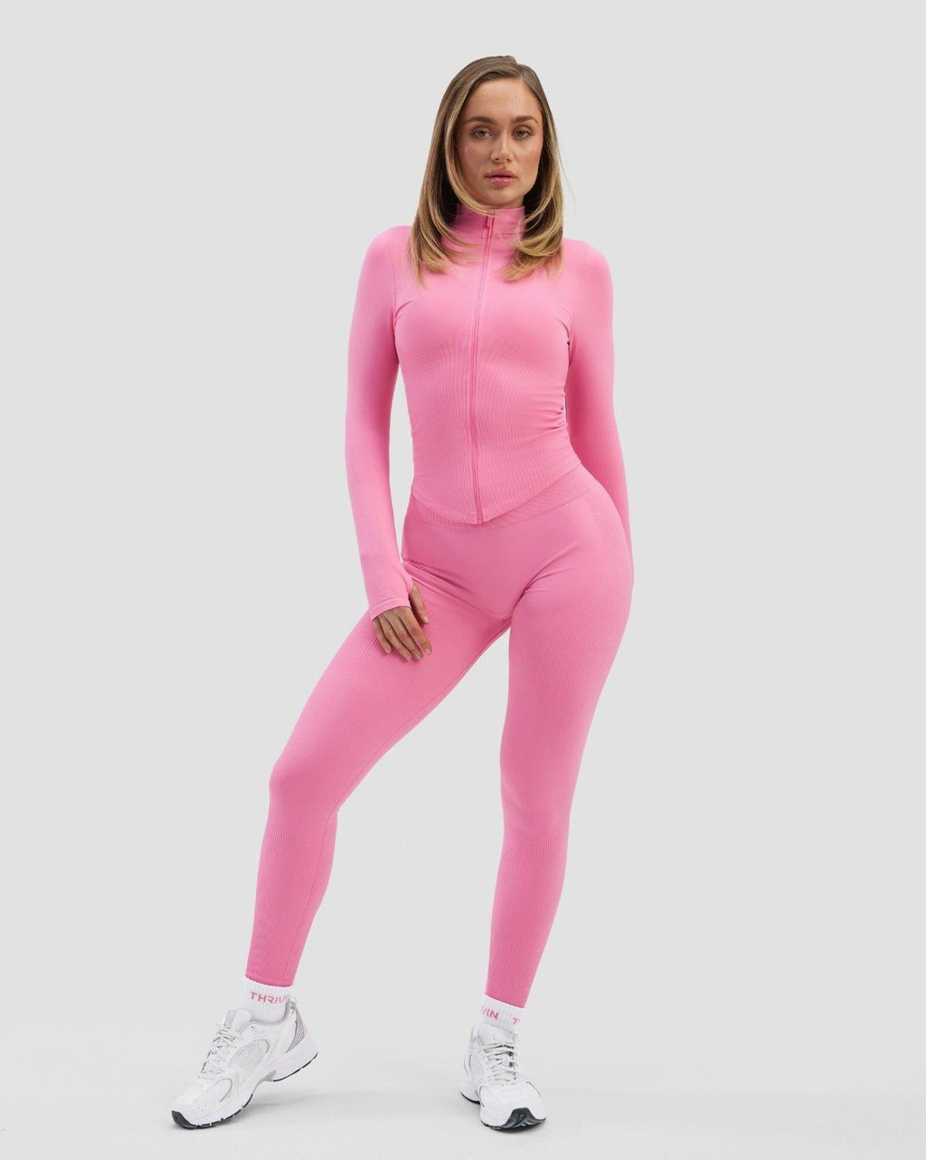 RiseFit Compression Long Sleeve Jacket Bubble Pink