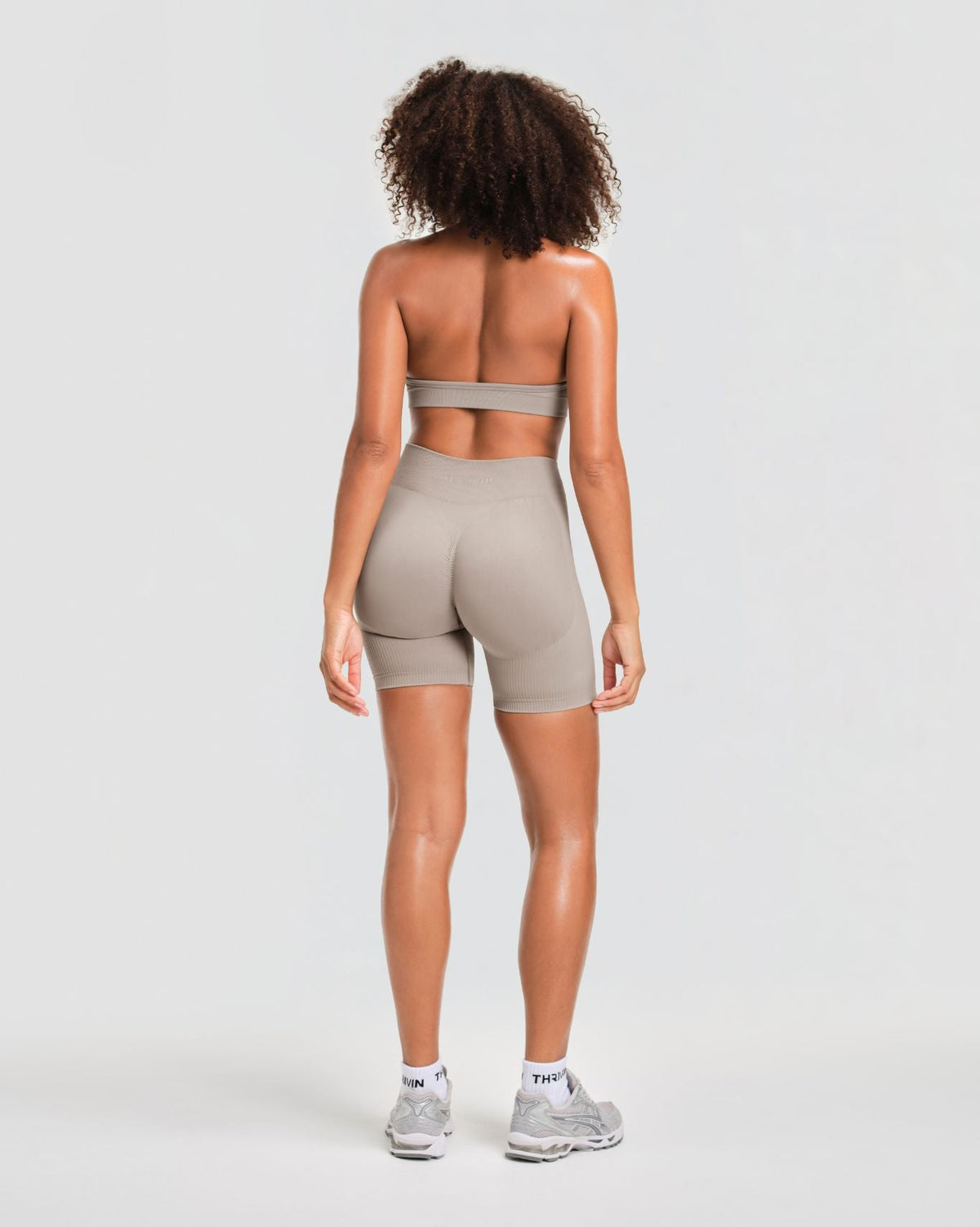 Elevate™ Sculpting Mid Waist Scrunch Shorts | Latte