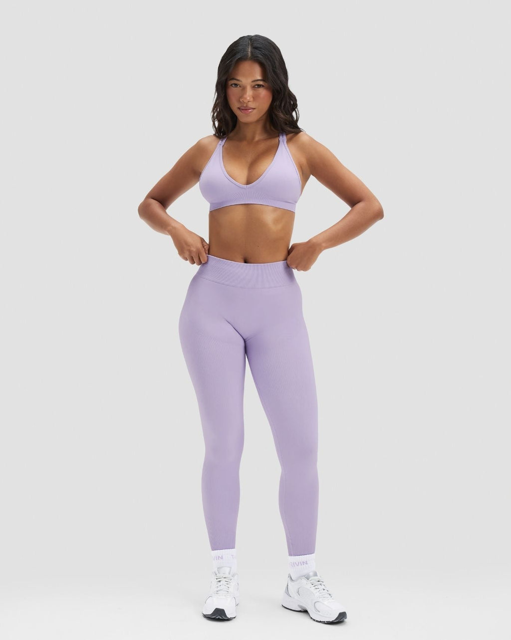 RiseFit Sculpting Mid Waist Scrunch Leggings Lilac