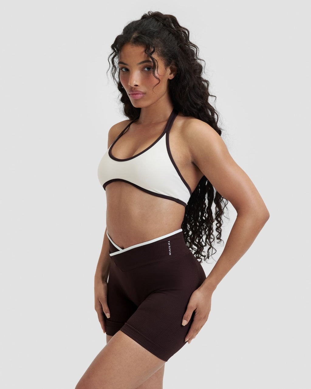 RiseFit Outline Halterneck Bra Cream