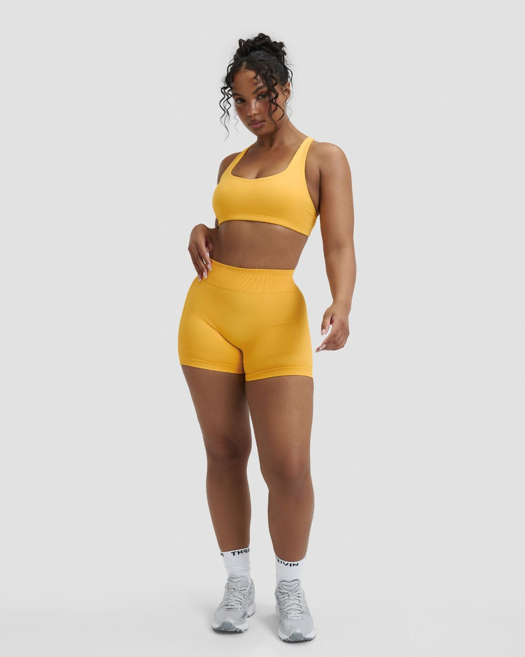 RiseFit Sculpting Mid Waist Scrunch Shorter Shorts Banana