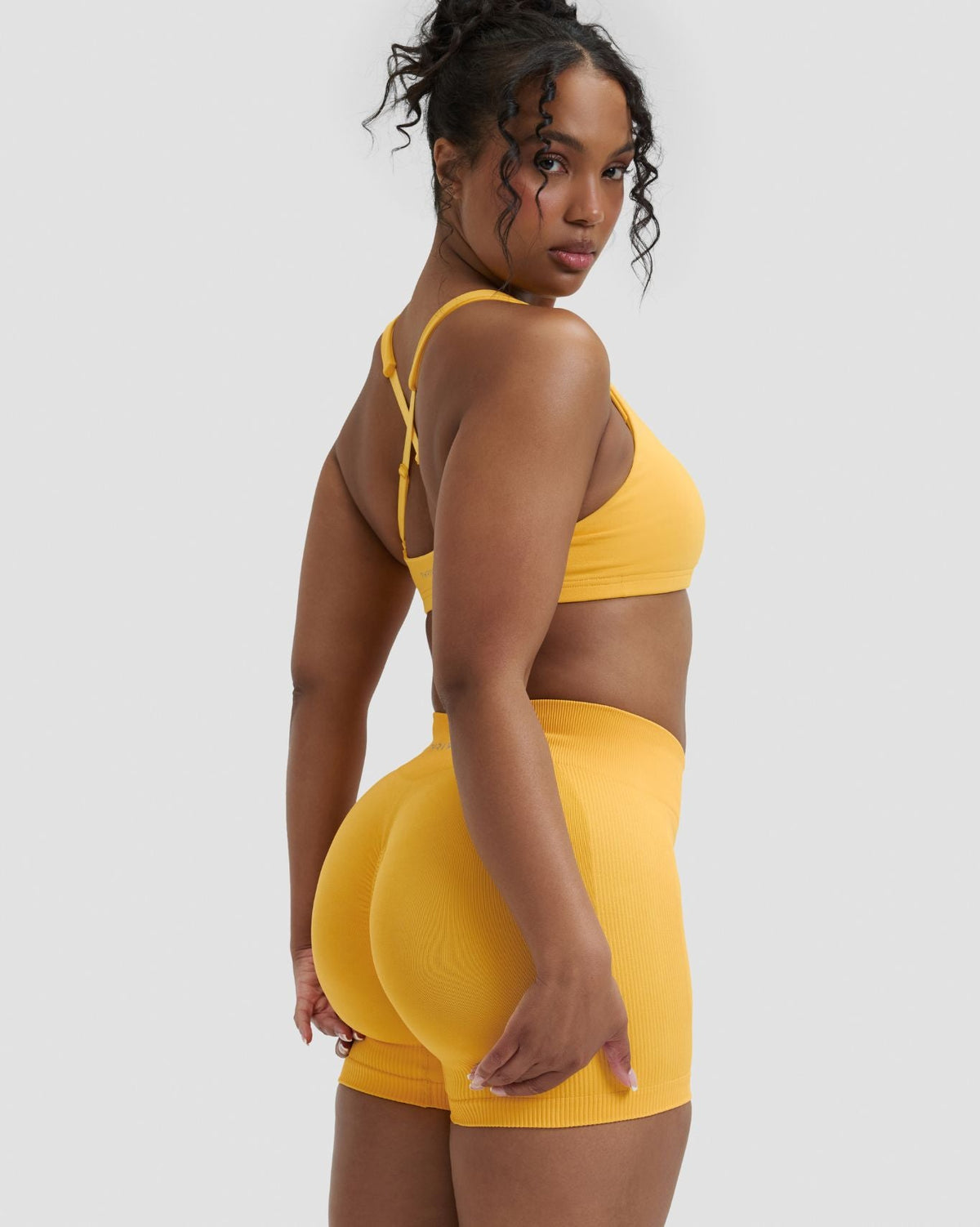 Elevate™ Sculpting Mid Waist Scrunch Shorter Shorts | Banana