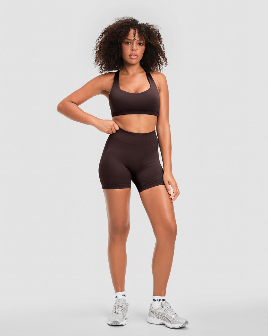 Elevate™ Sculpting Mid Waist Scrunch Shorter Shorts | Coffee