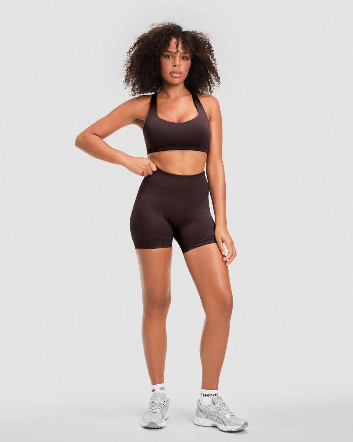 Elevate™ Sculpting Mid Waist Scrunch Shorter Shorts | Coffee
