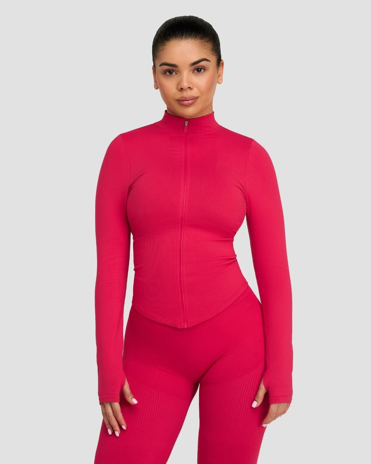 Elevate™ Compression Long Sleeve Jacket | Strawberry