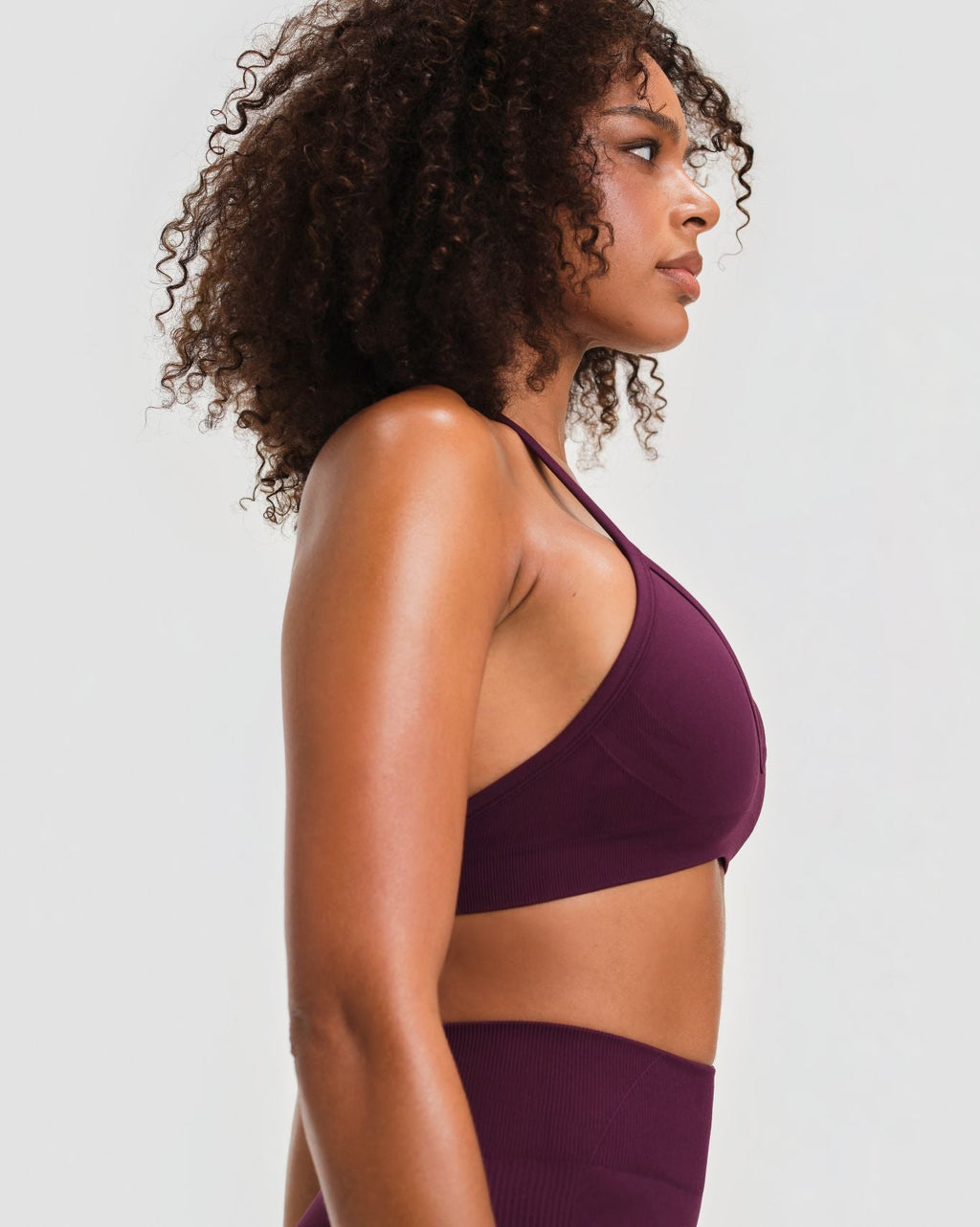 Elevate™ Sculpting Seamless Adjustable Halter Bra | Winter Plum