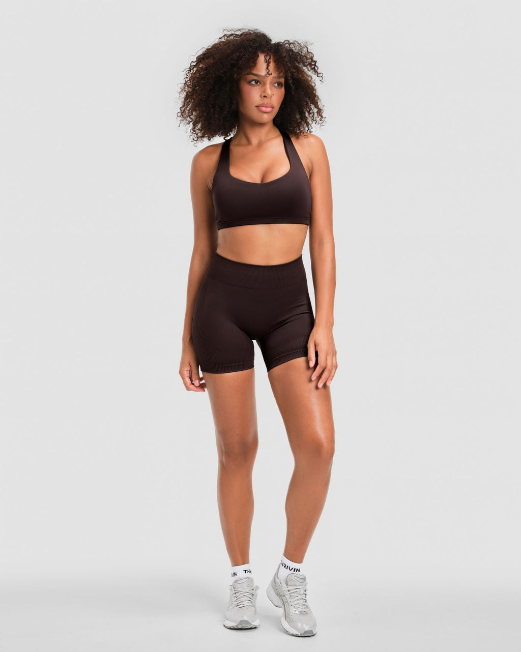 Elevate™ Sculpting Mid Waist Scrunch Shorter Shorts | Coffee