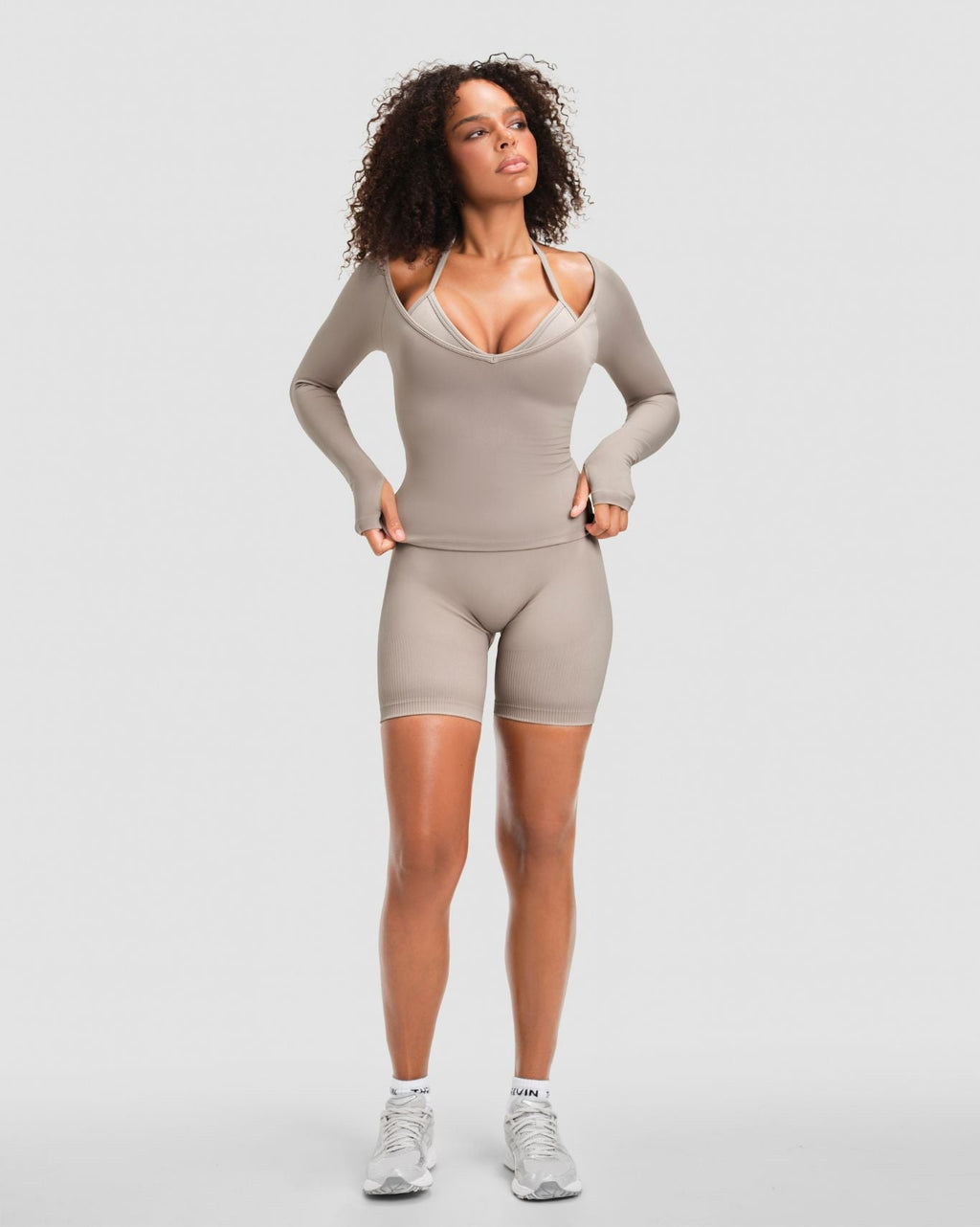 Elevate™ Sculpting Seamless V-Neck Top | Latte