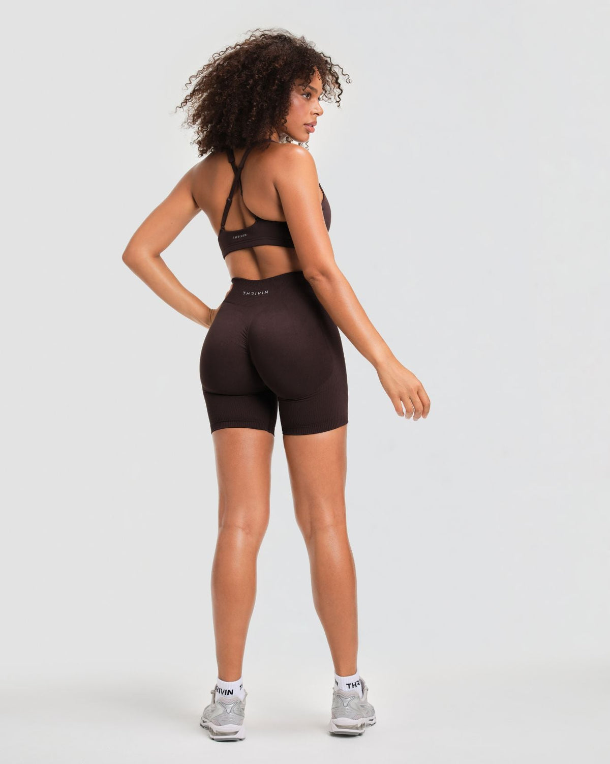 Elevate™ Sculpting Mid Waist Scrunch Shorts | Coffee