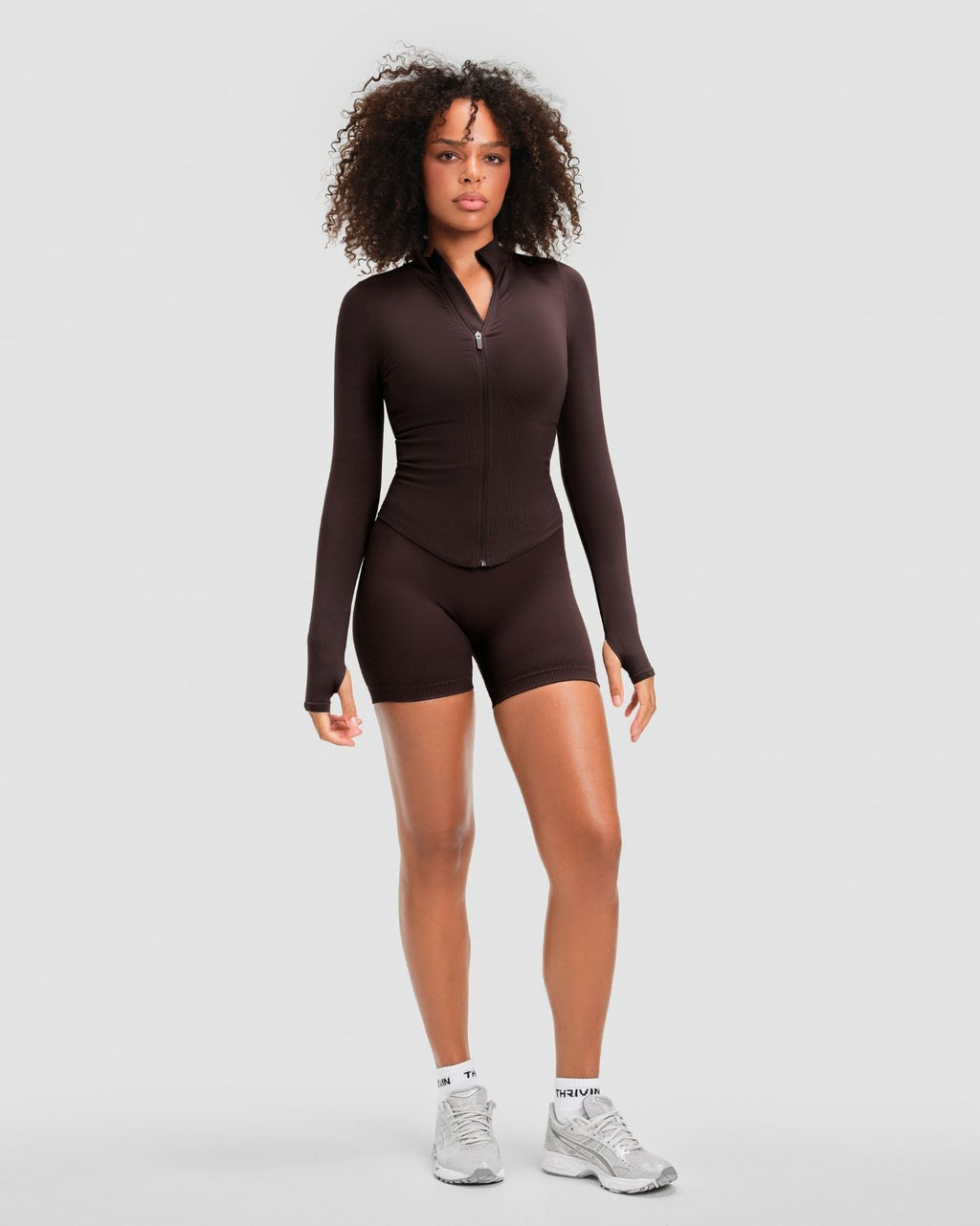 RiseFit Compression Long Sleeve Jacket Coffee