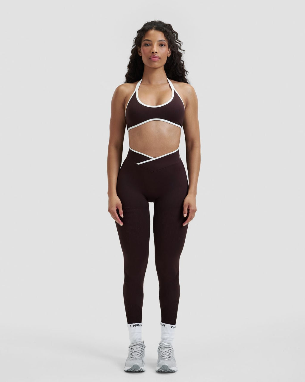 RiseFit Outline V High Waist Leggings Coffee