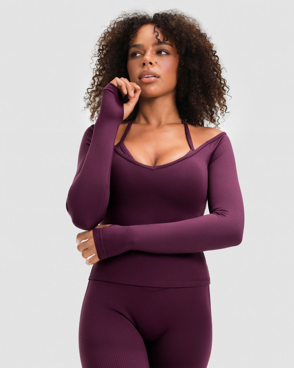 Elevate™ Sculpting Seamless V-Neck Top | Winter Plum