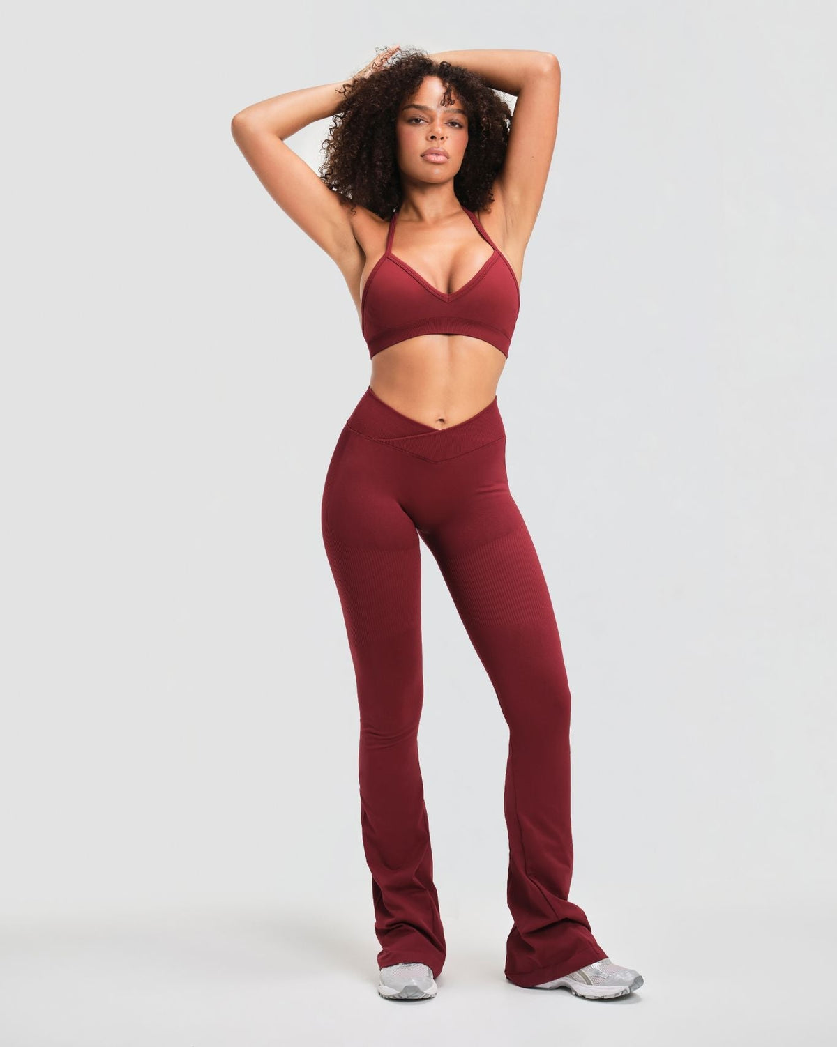 RiseFit Sculpting Seamless Adjustable Halter Bra Fine Wine