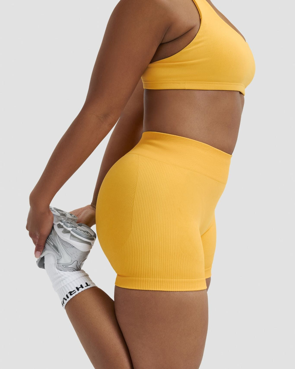 RiseFit Sculpting Mid Waist Scrunch Shorter Shorts Banana