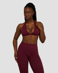 Elevate™ Sculpting Seamless V-Neck Halter Bra | Merlot