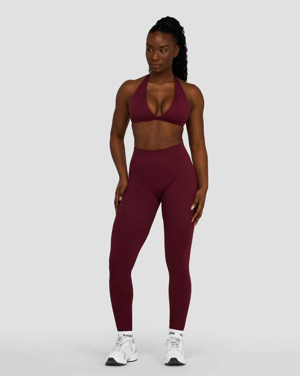 Elevate™ Sculpting Seamless V-Neck Halter Bra | Merlot