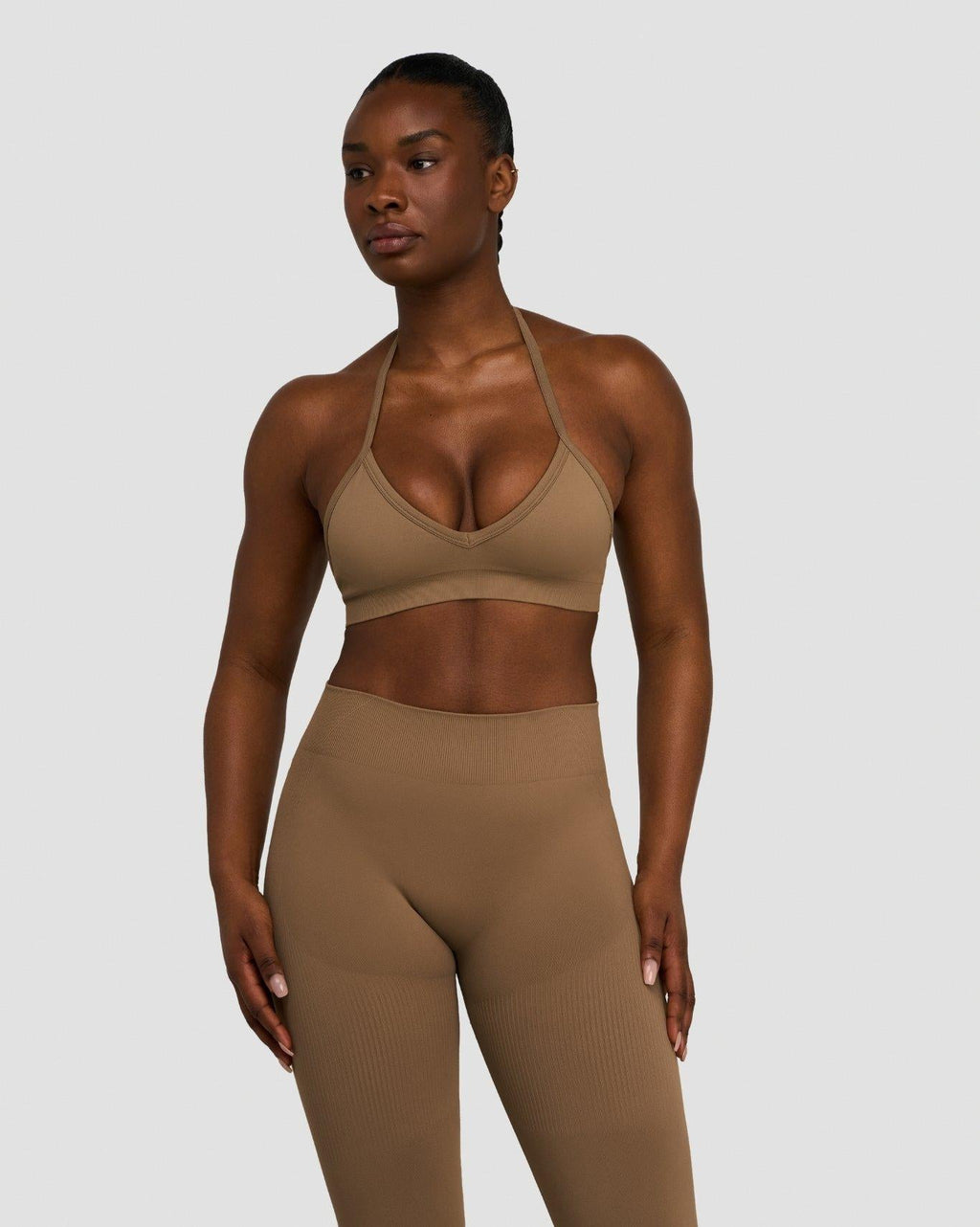 Elevate™ Sculpting Seamless Adjustable Halter Bra | Toffee